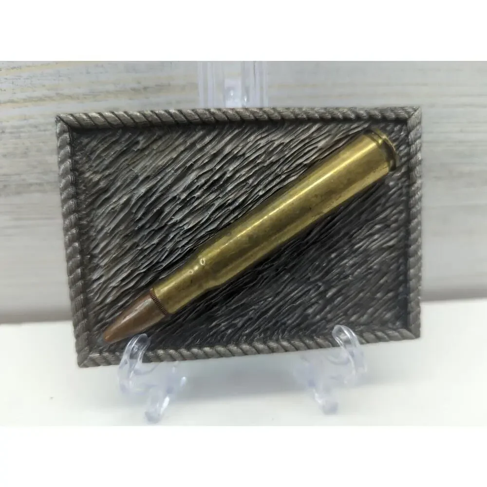 VINTAGE 30-06 SPRINGFIELD RIFLE BULLET CASING‎ BERGAMOT BELT BUCKLE